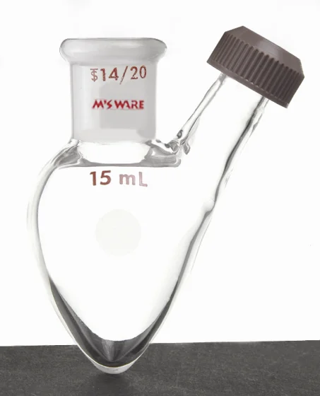 具罗纹口温度计磨口鸡心瓶 磨口：14/20 25ml - MANSWARE